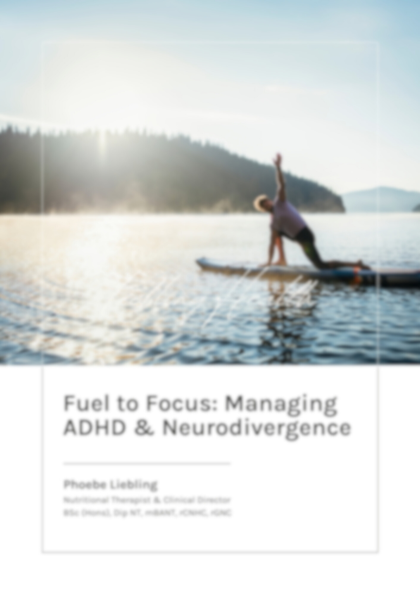 Fuel to Focus: Managing ADHD & Neurodivergence