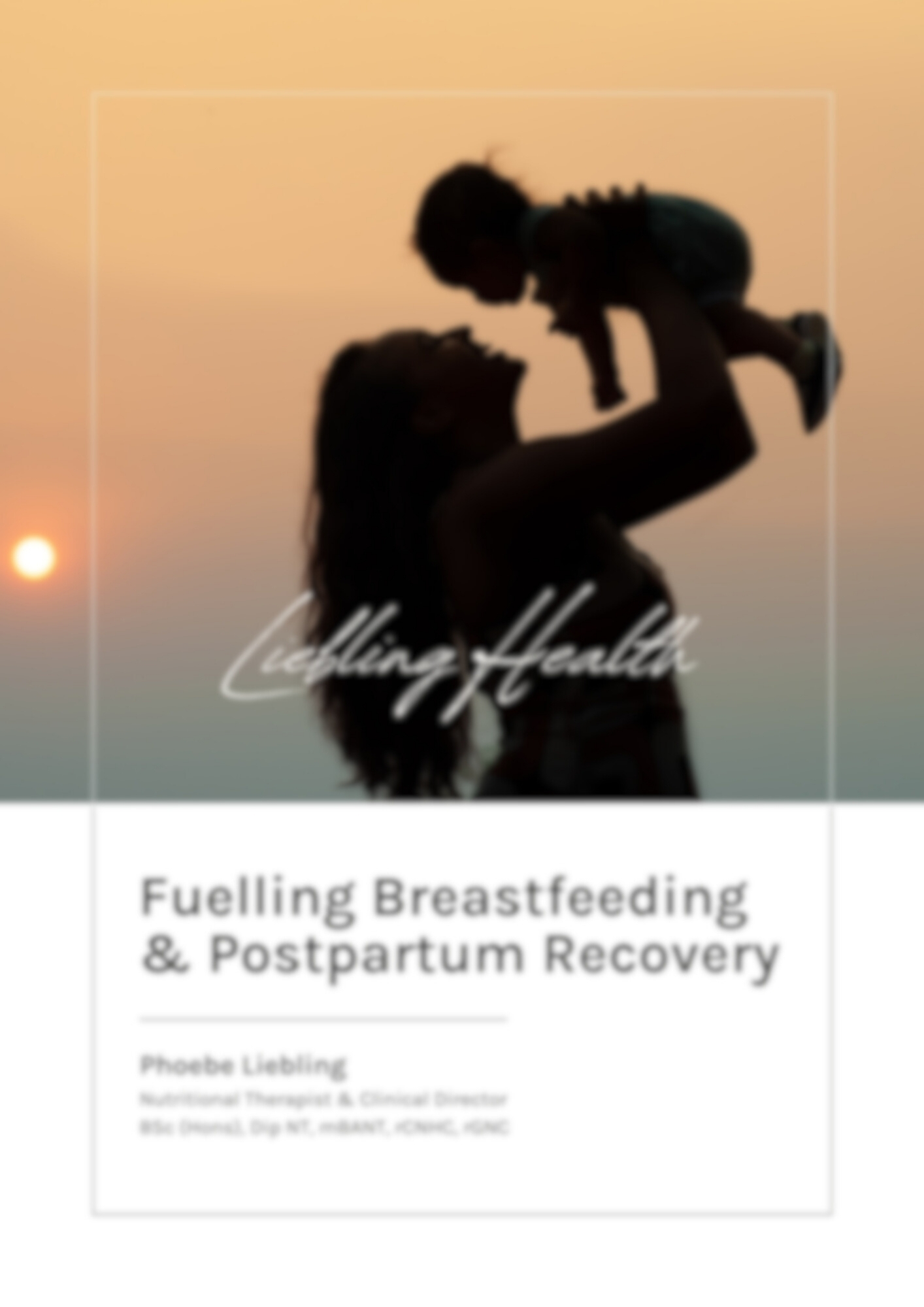 Fuelling Breastfeeding & Postpartum Recovery