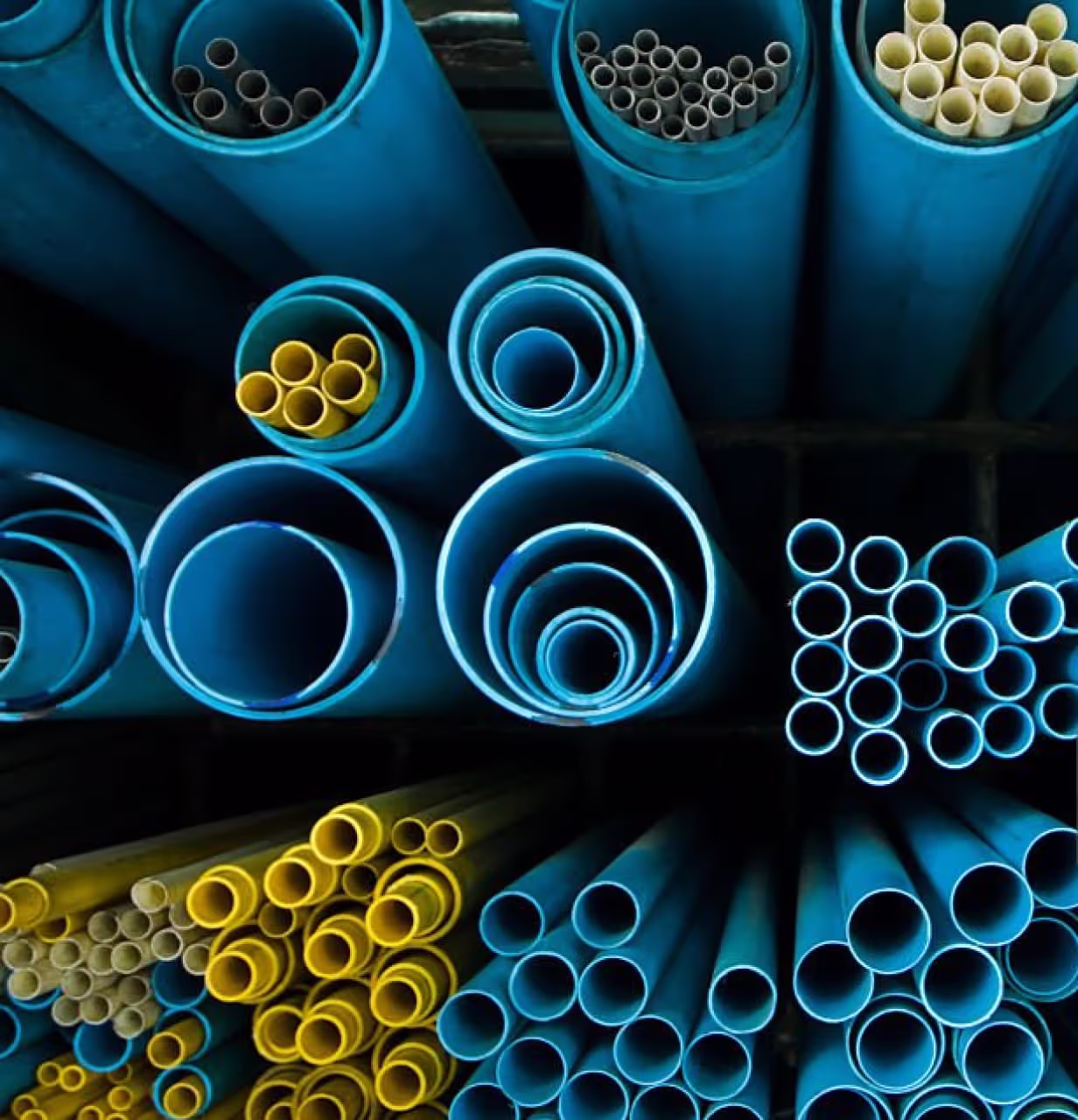 PVC pipes made by extrusion moulding