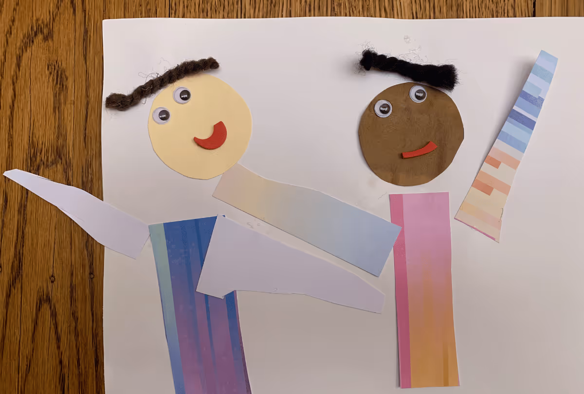 Cut out image of two happy children at Pacific Heights Pediatrics in San Francisco