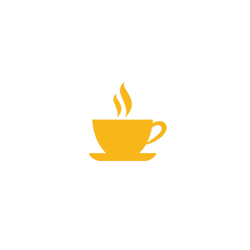 Yellow icon with a coffee cup.