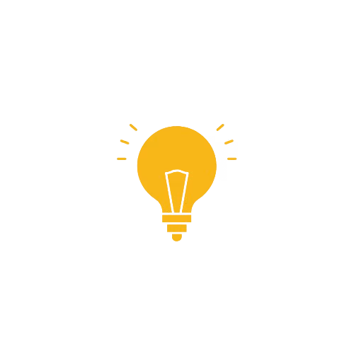 Yellow icon with a lightbulb