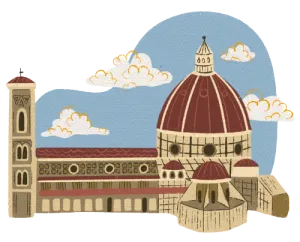 Illustration of Duomo in Florence Italy