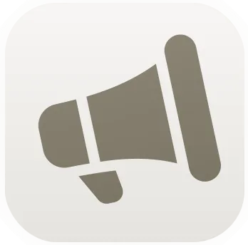 Megaphone illustration in soft brown tones