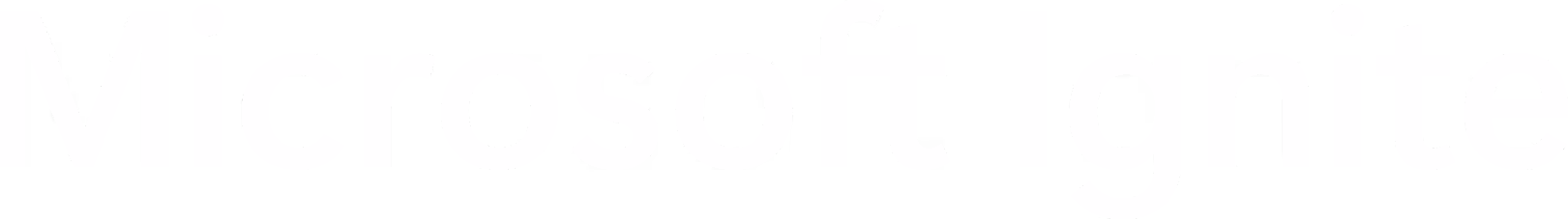 Microsoft Ignite logo with white text on a transparent background.