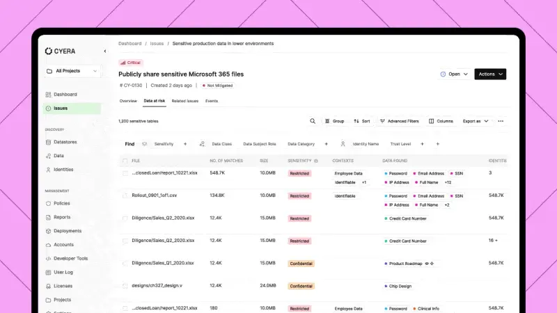 Animated illustration of data classification and visibility in Microsoft 365 environments