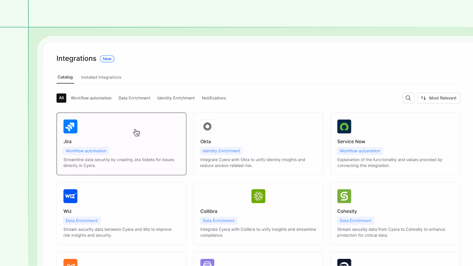 Cyera Integrations Marketplace