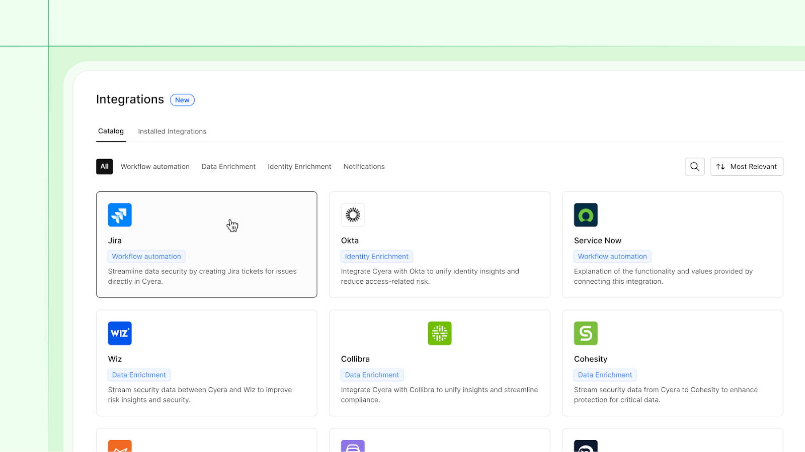 Cyera Integrations Marketplace