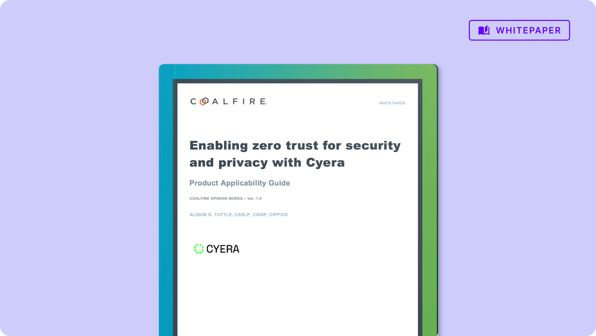 Enabling Zero Trust for Security and Privacy with Cyera