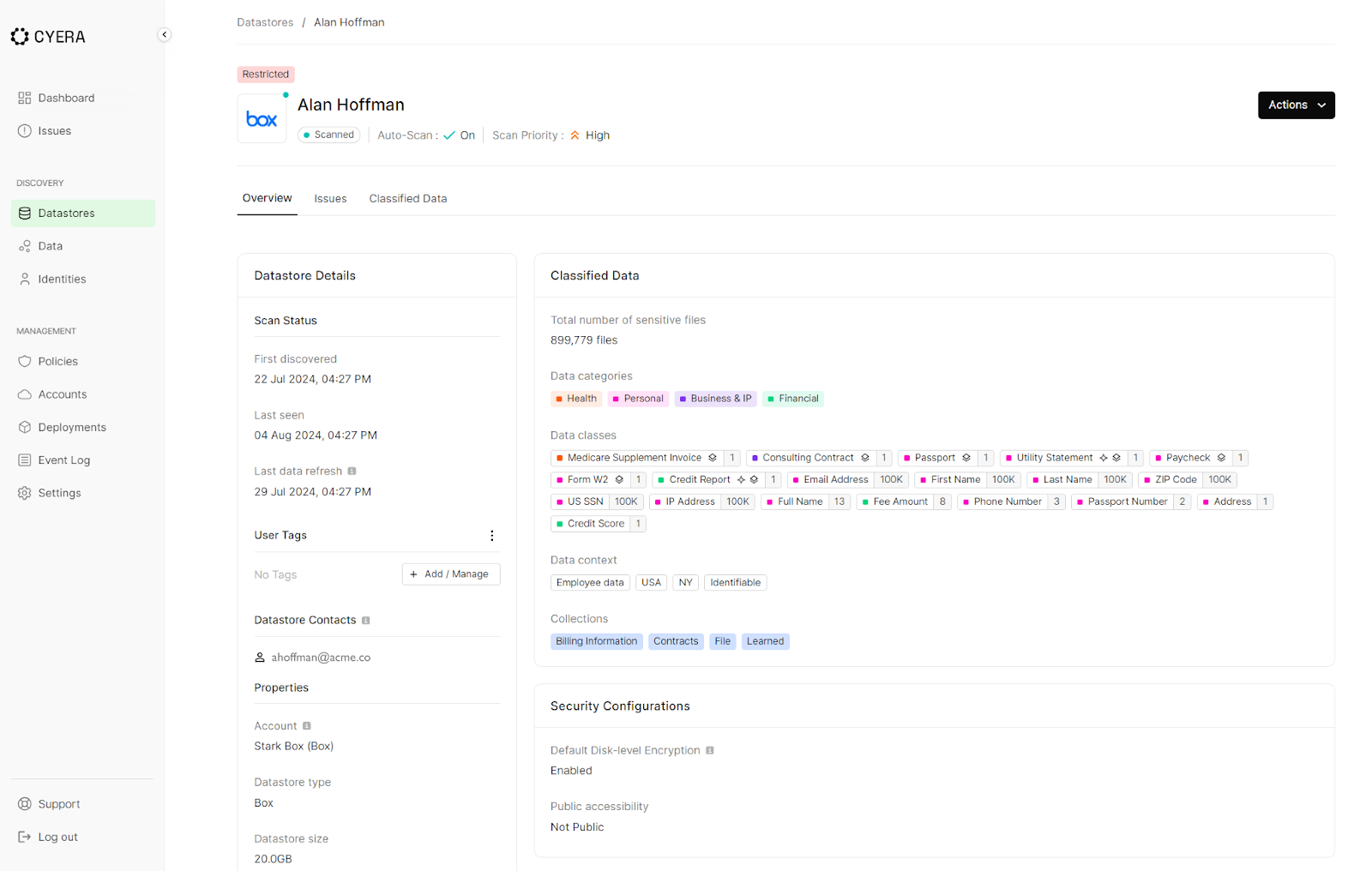 Mejora la seguridad de datos con la integración de Box impulsada por IA de Cyera - Imagen de la plataforma