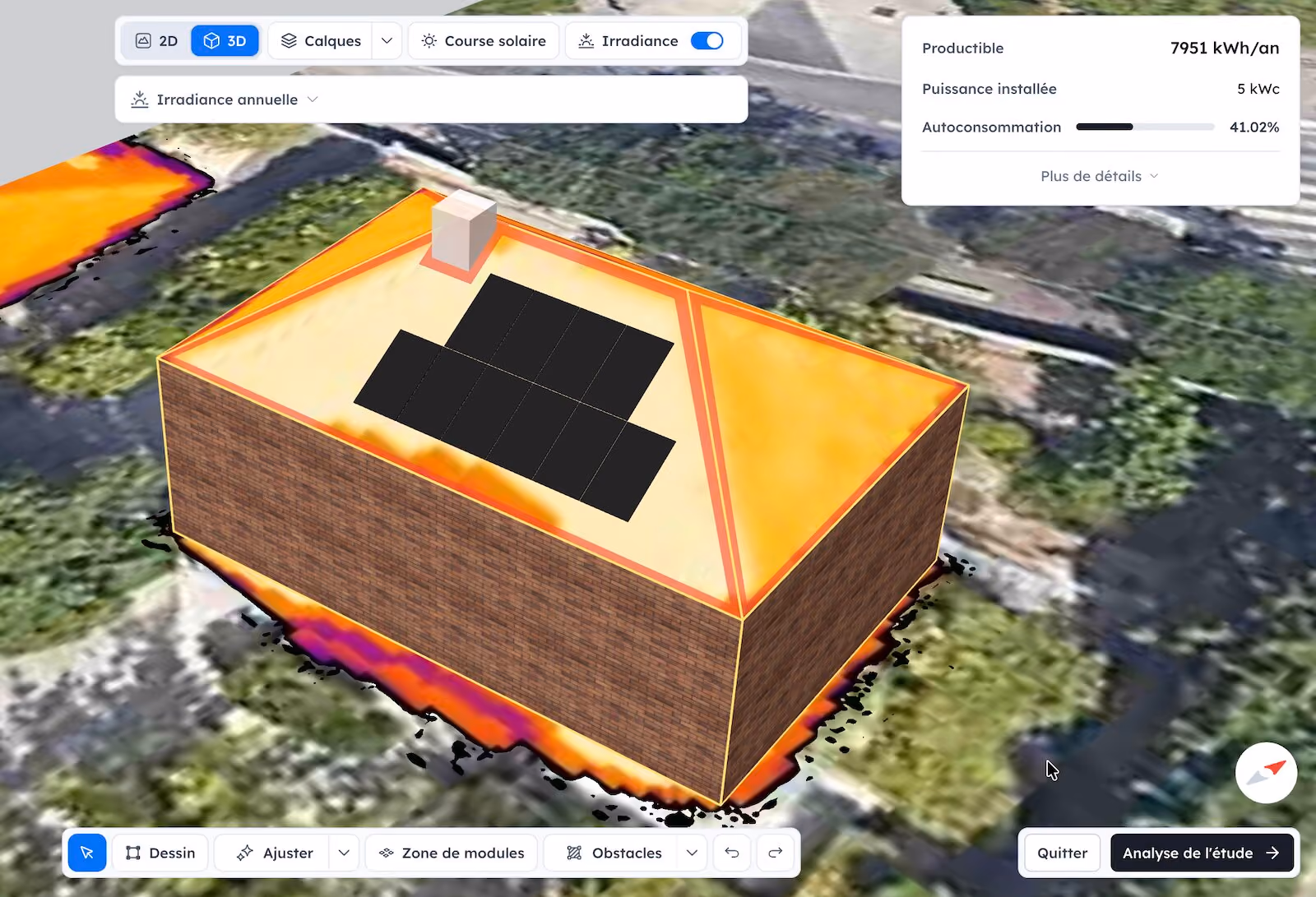 Vue d'ensemble d'une étude dans Solteo