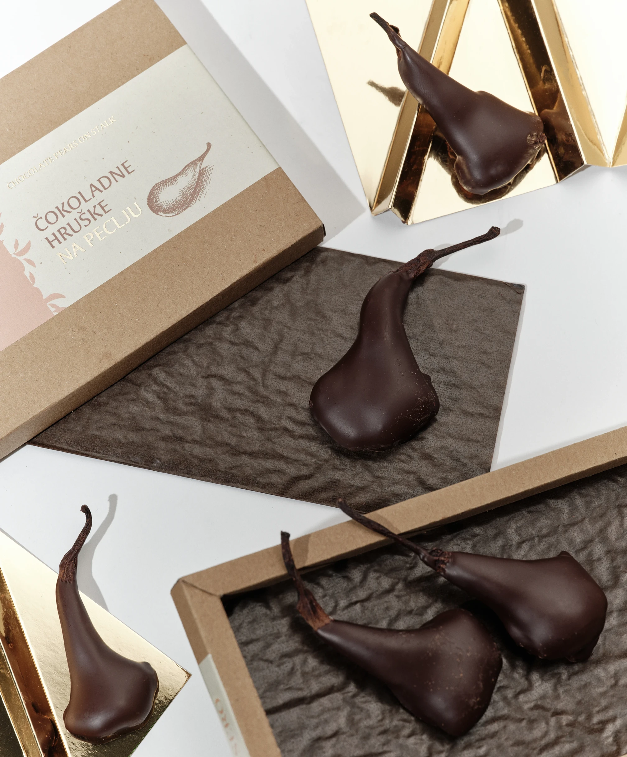 Chocolate Pears on Stalk