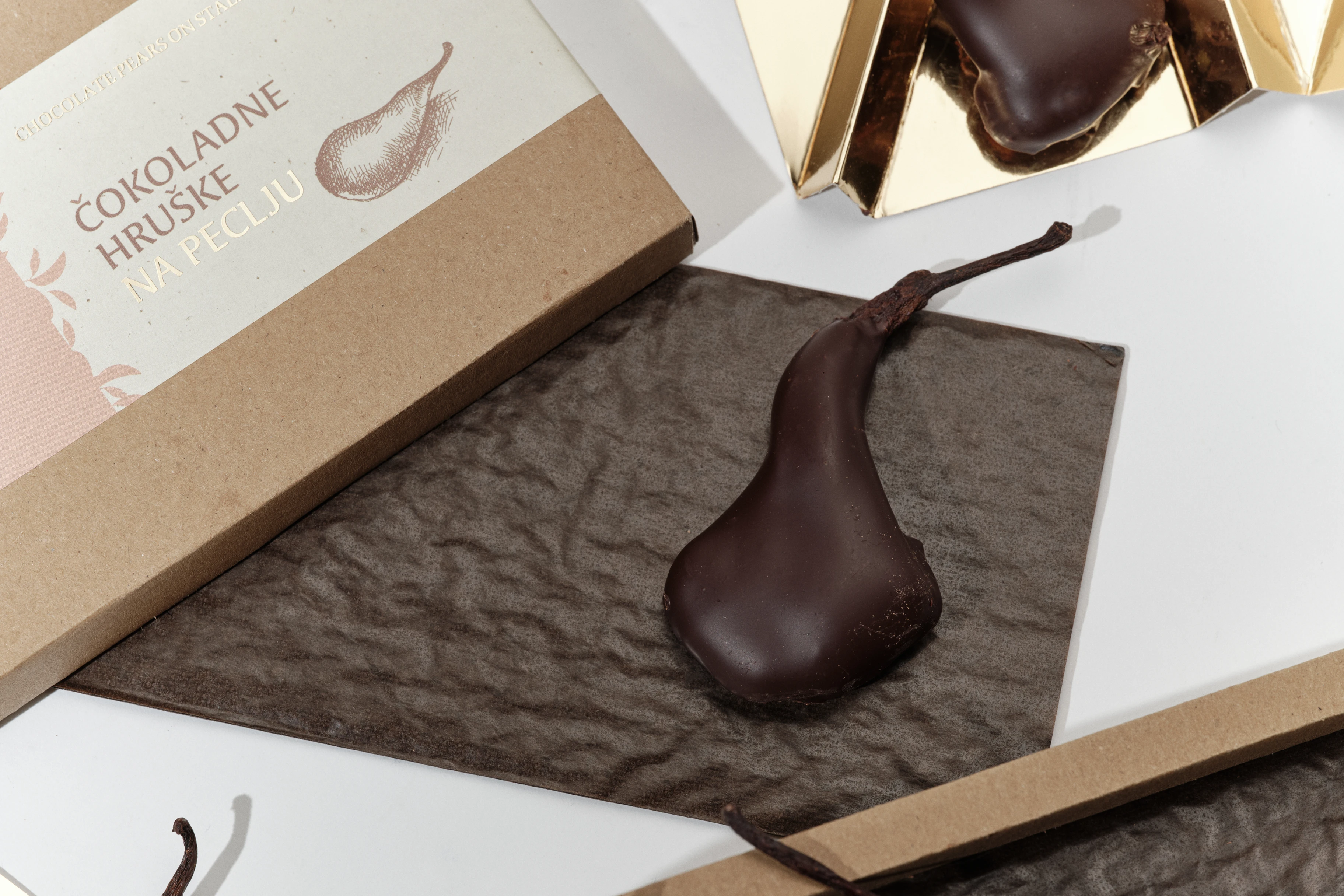Chocolate Pears on Stalk