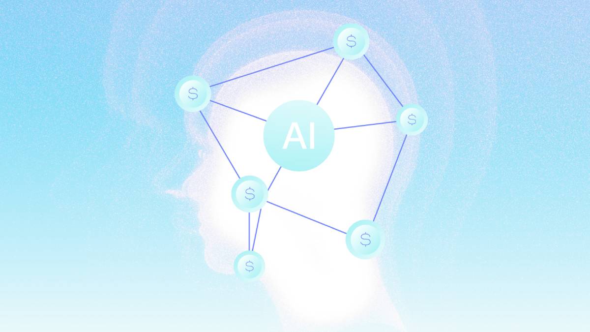AI network over a human head silhouette illustrating whether AI will replace CFOs in accounting