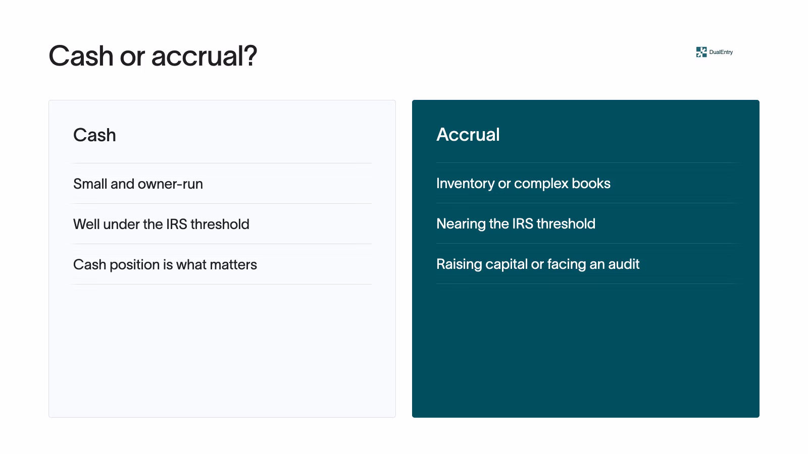 Should you use cash or accrual?