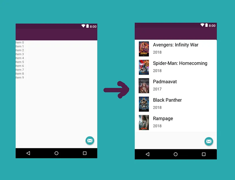 RecyclerView layout preview