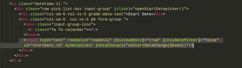 Usage of directive in html