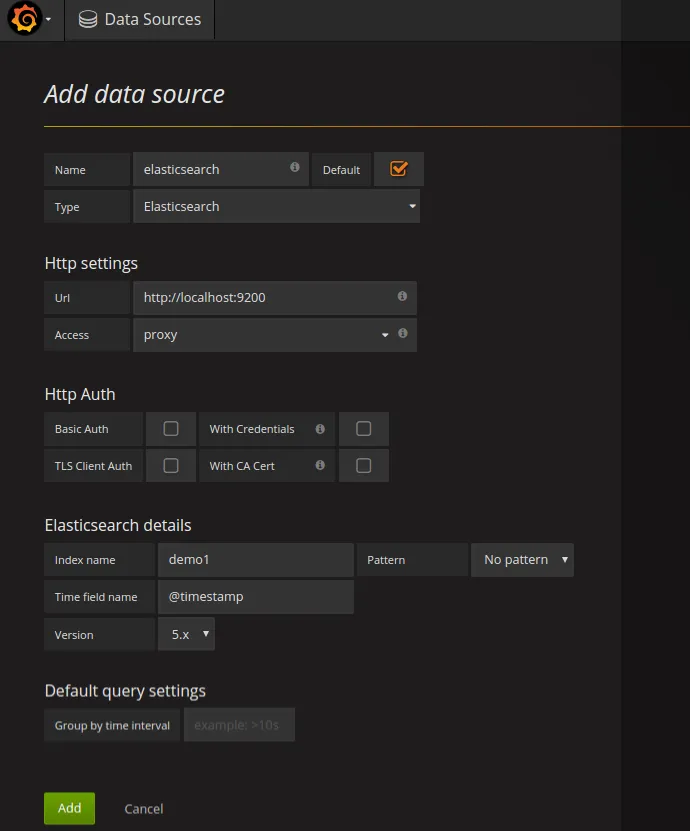 Creating data source