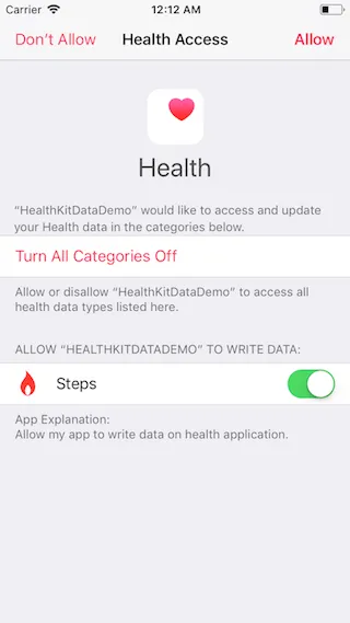 Permissions to write steps