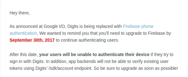 Email notification for digit phone authentication users
