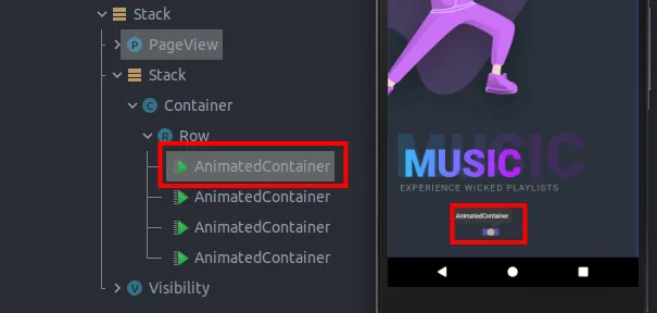 Using AnimatedContainer widget to show Animation