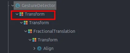Image illustrating Transform.translate in GestureDetector to move card left