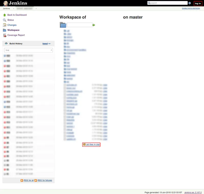 Jenkins’s Job workspace