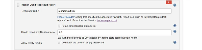 JUnit test result report