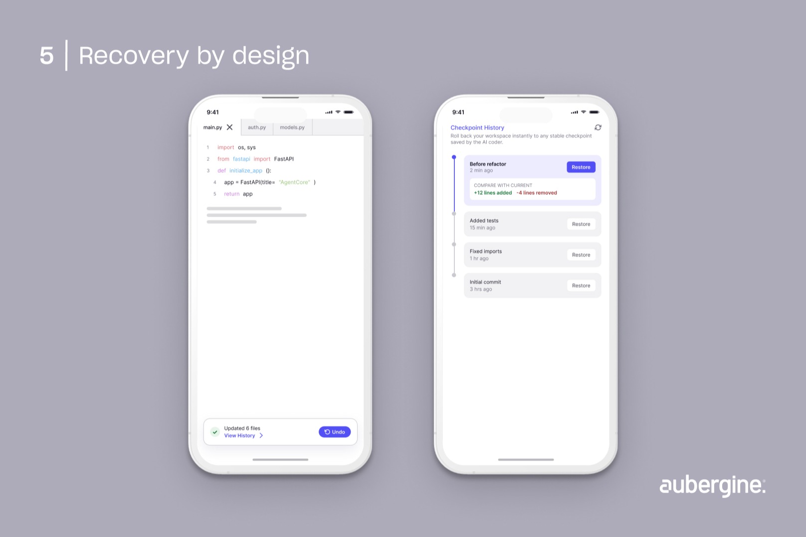 Two smartphones displaying the same app interface side by side, showcasing its features and design.