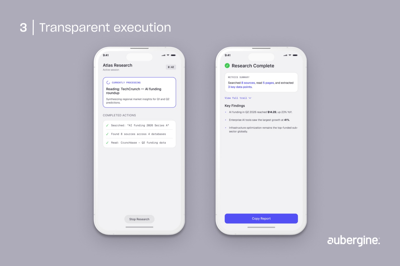 Three app screens displaying various options and features for user selection and navigation.