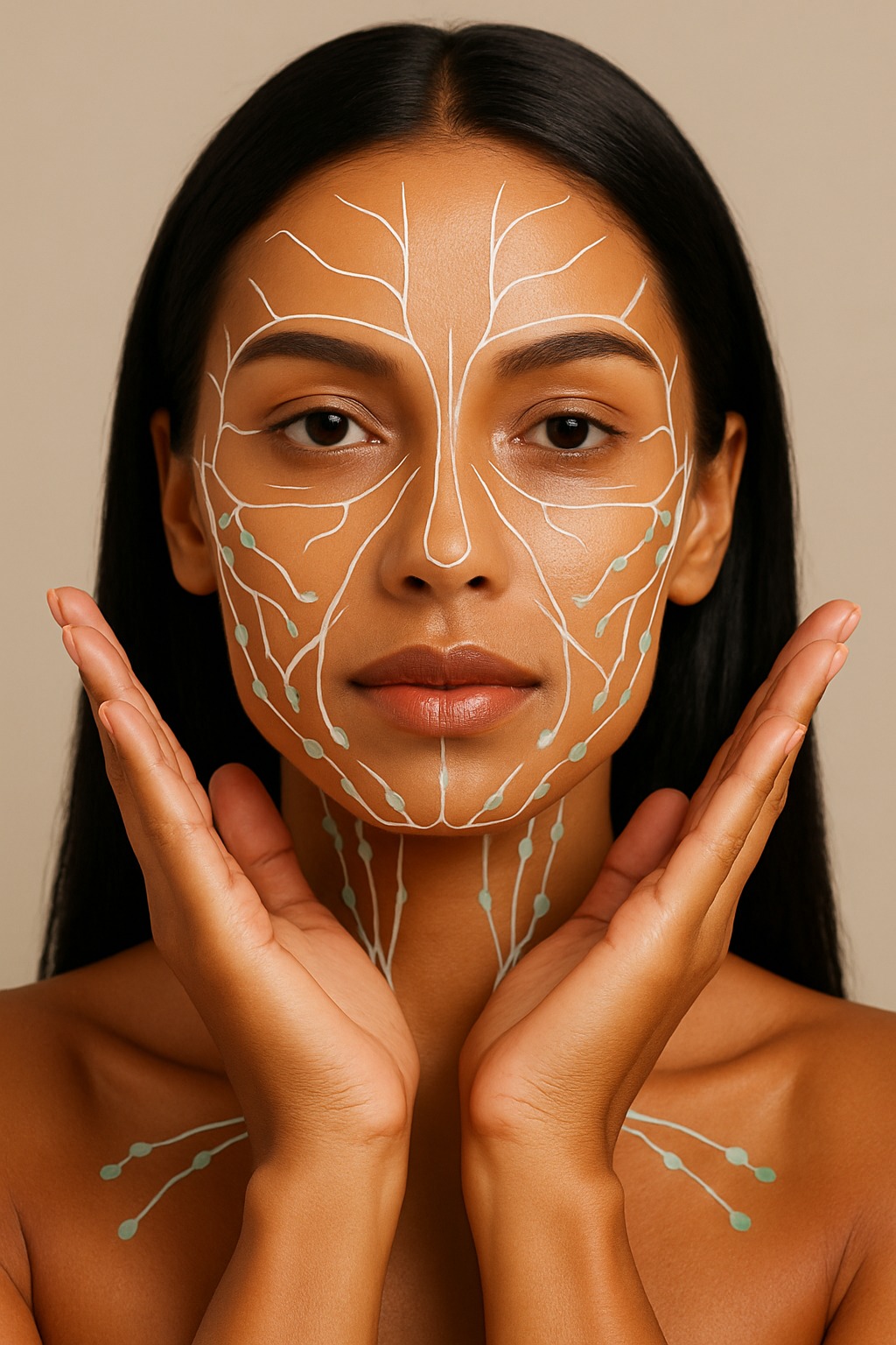 Lymfeknopen en lymfebanen in het gezicht en de hals