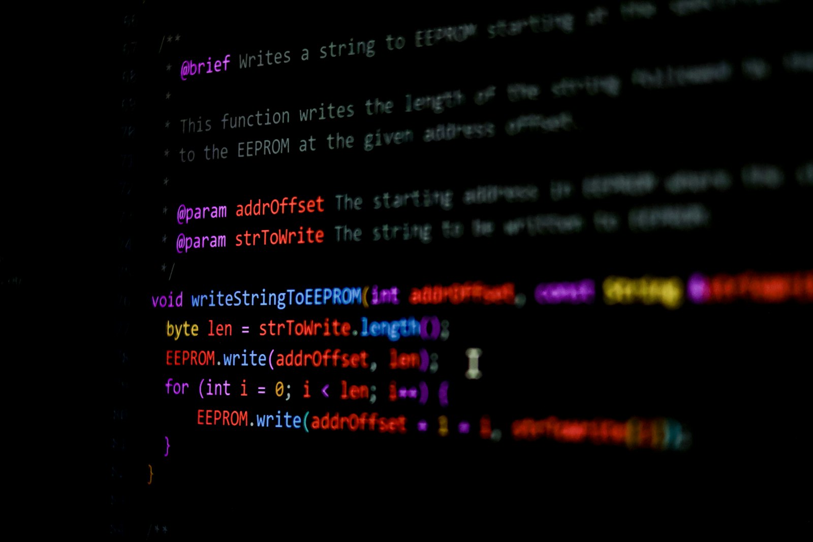 Source code on a computer screen for software testing