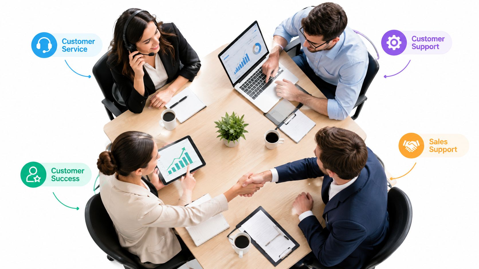 Customer Service vs Support, Success, and Sales