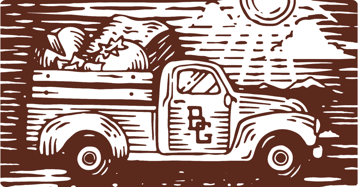Decorative brothers gerard truck etching.