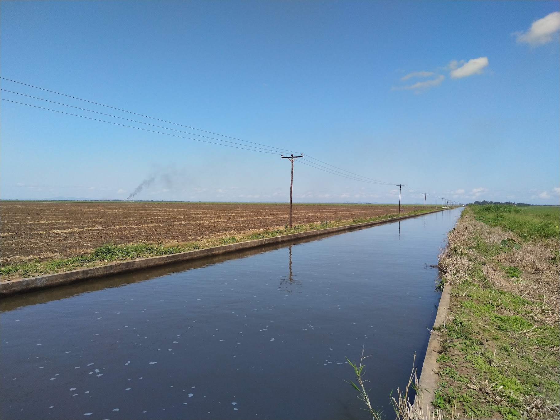 A canal with water in it