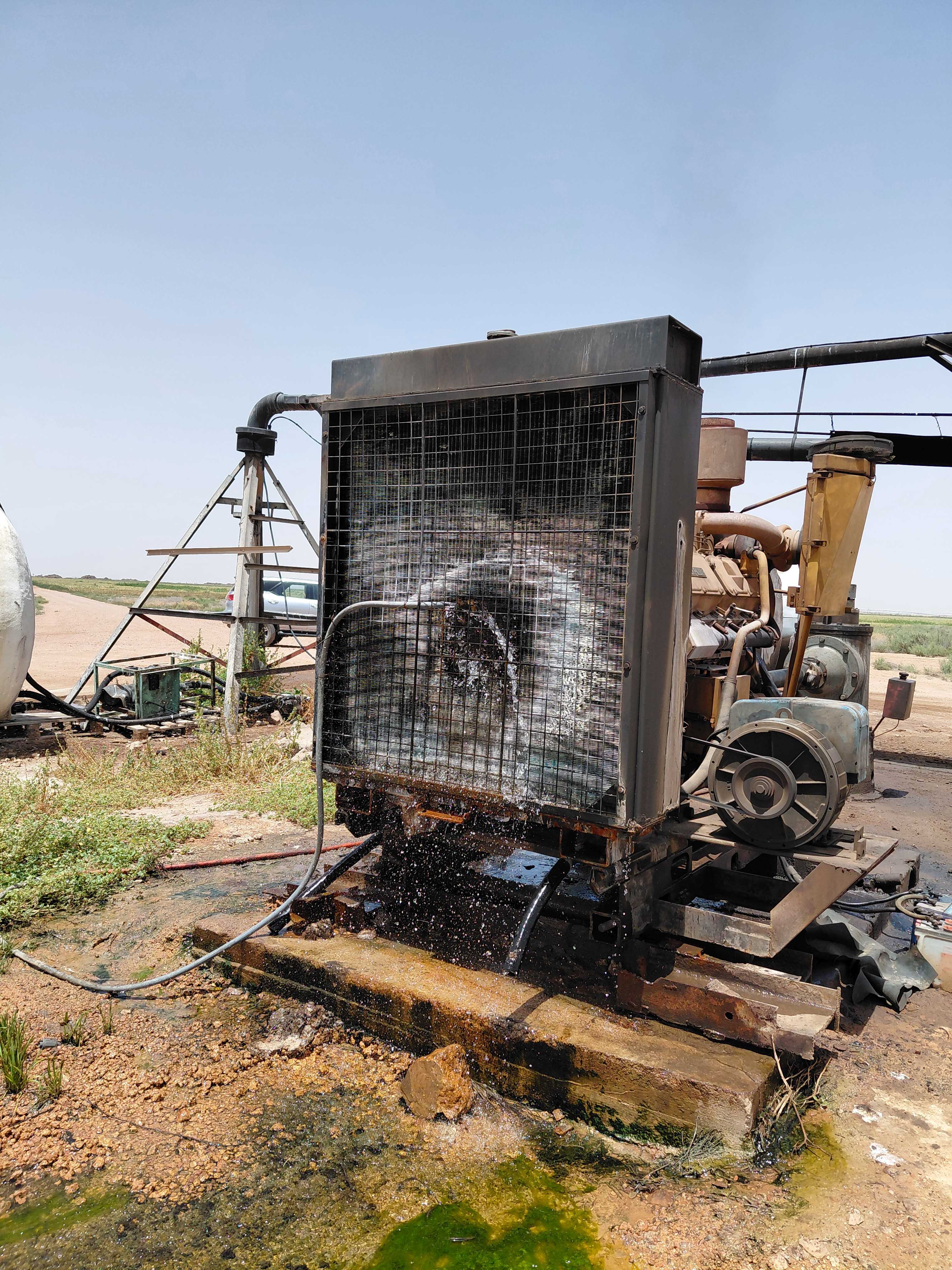A diesel irrigation pump with cooling issues