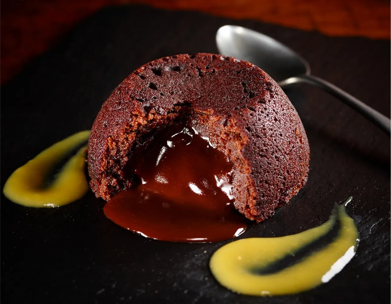 Chocolate Fondant With Mango Coulis Recipe by Veggie Vision | Veggie Vision