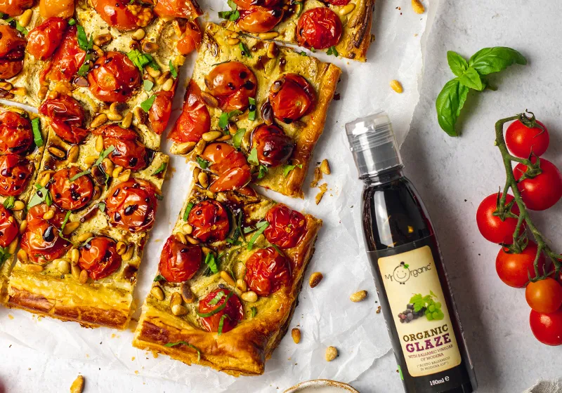Fresh Tomato Tart with Balsamic Glaze Recipe by Veggie Vision | Veggie Vision