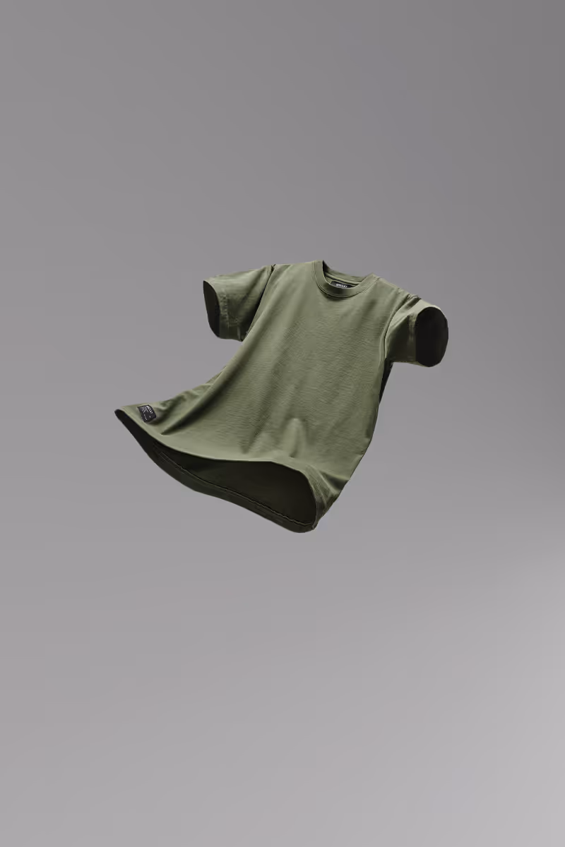 Green men’s technical apparel T shirt.