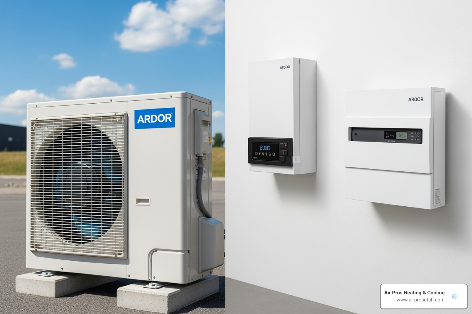 different heat pump types (side-by-side comparison graphic) - heat pump replacement