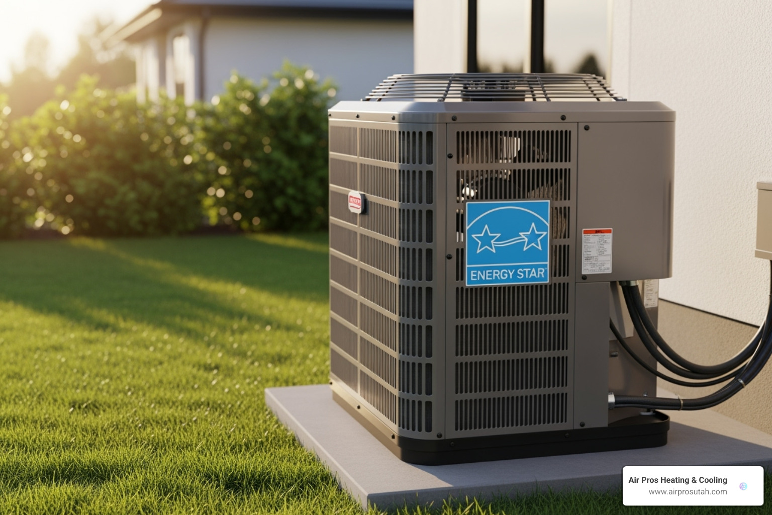 ENERGY STAR logo prominently displayed on an air conditioner unit, symbolizing energy efficiency - central air installation near me