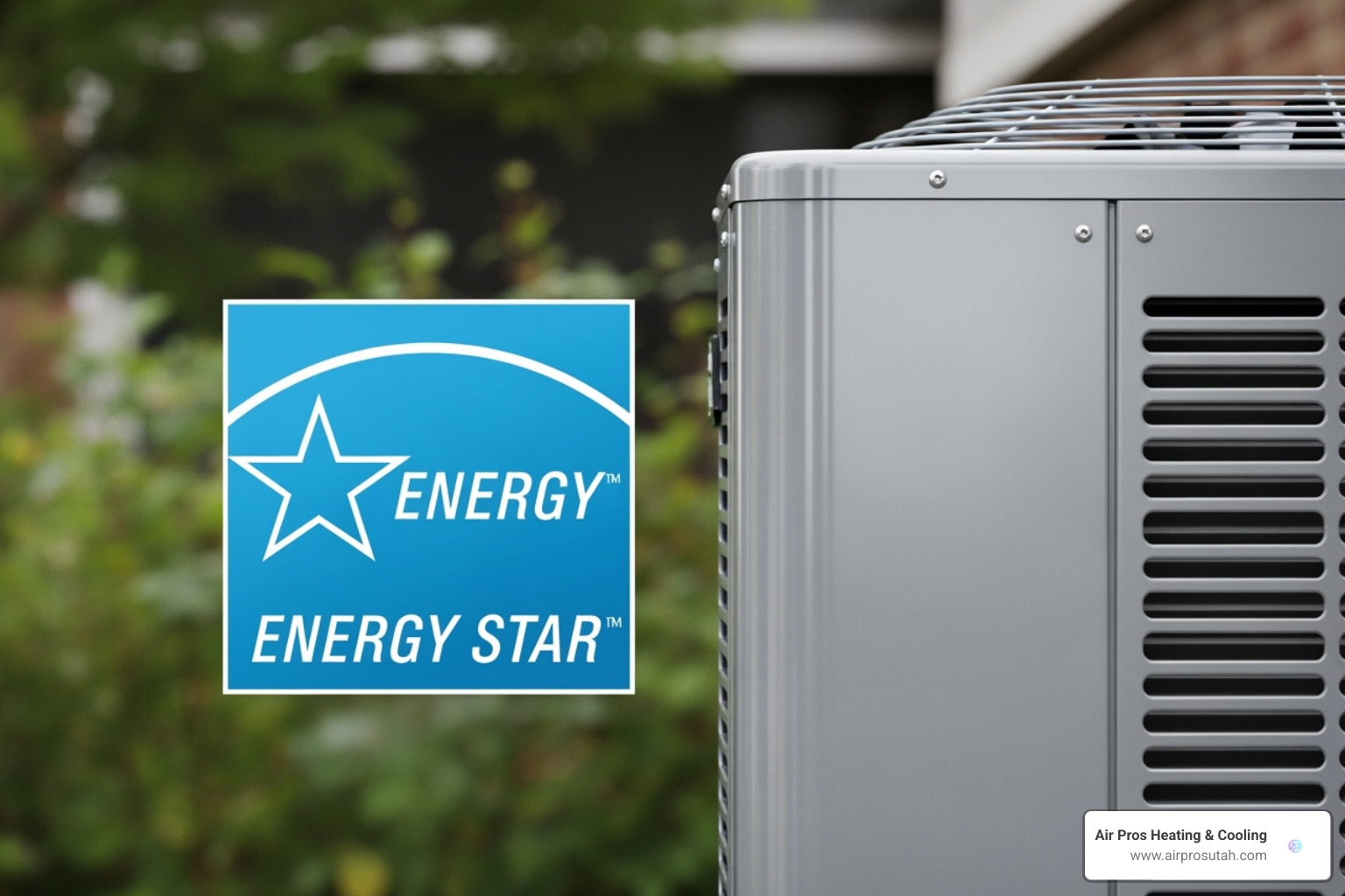 an ENERGY STAR logo next to a modern AC unit - home air conditioner