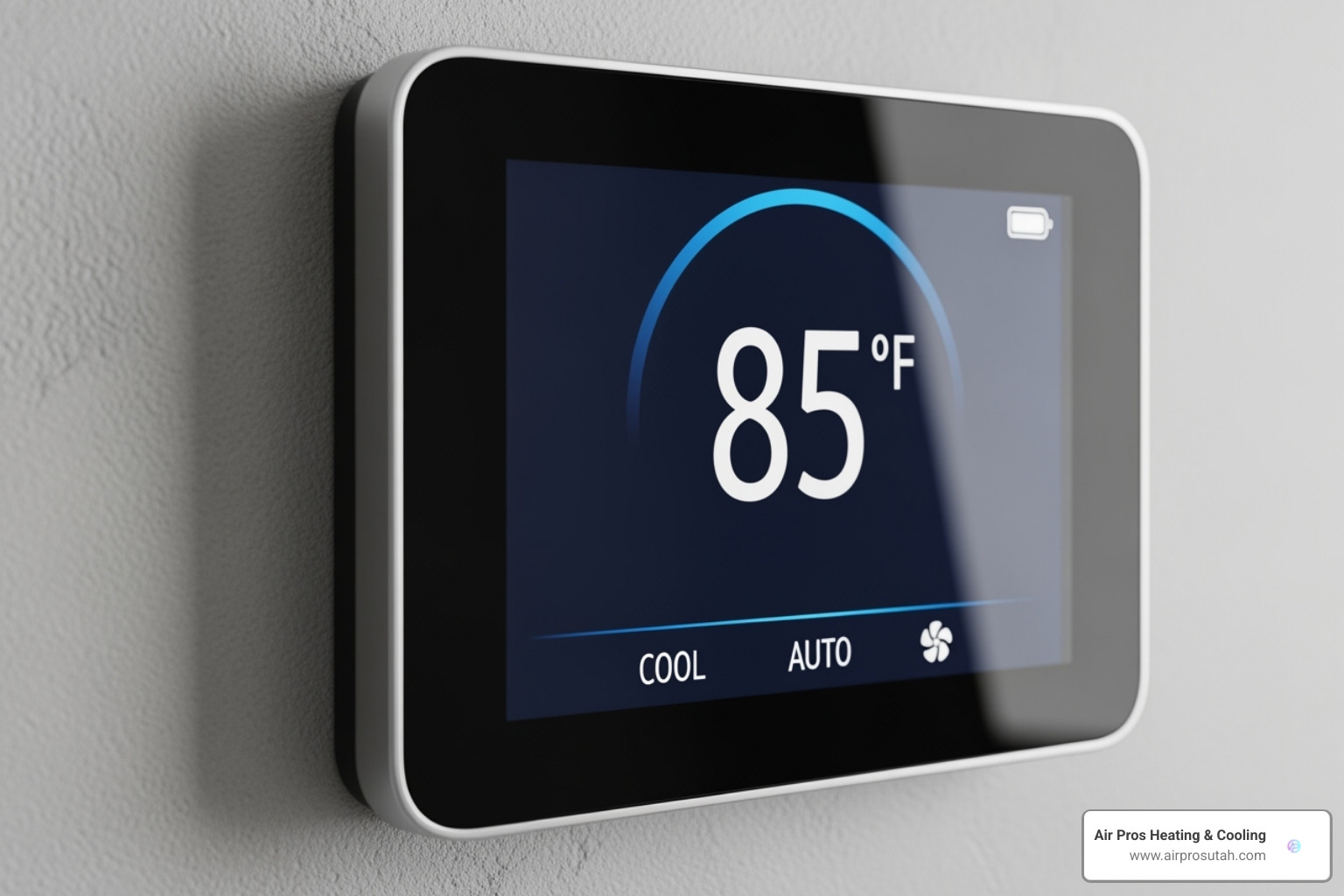 An AC thermostat displaying a high temperature - ac repair and installation near me