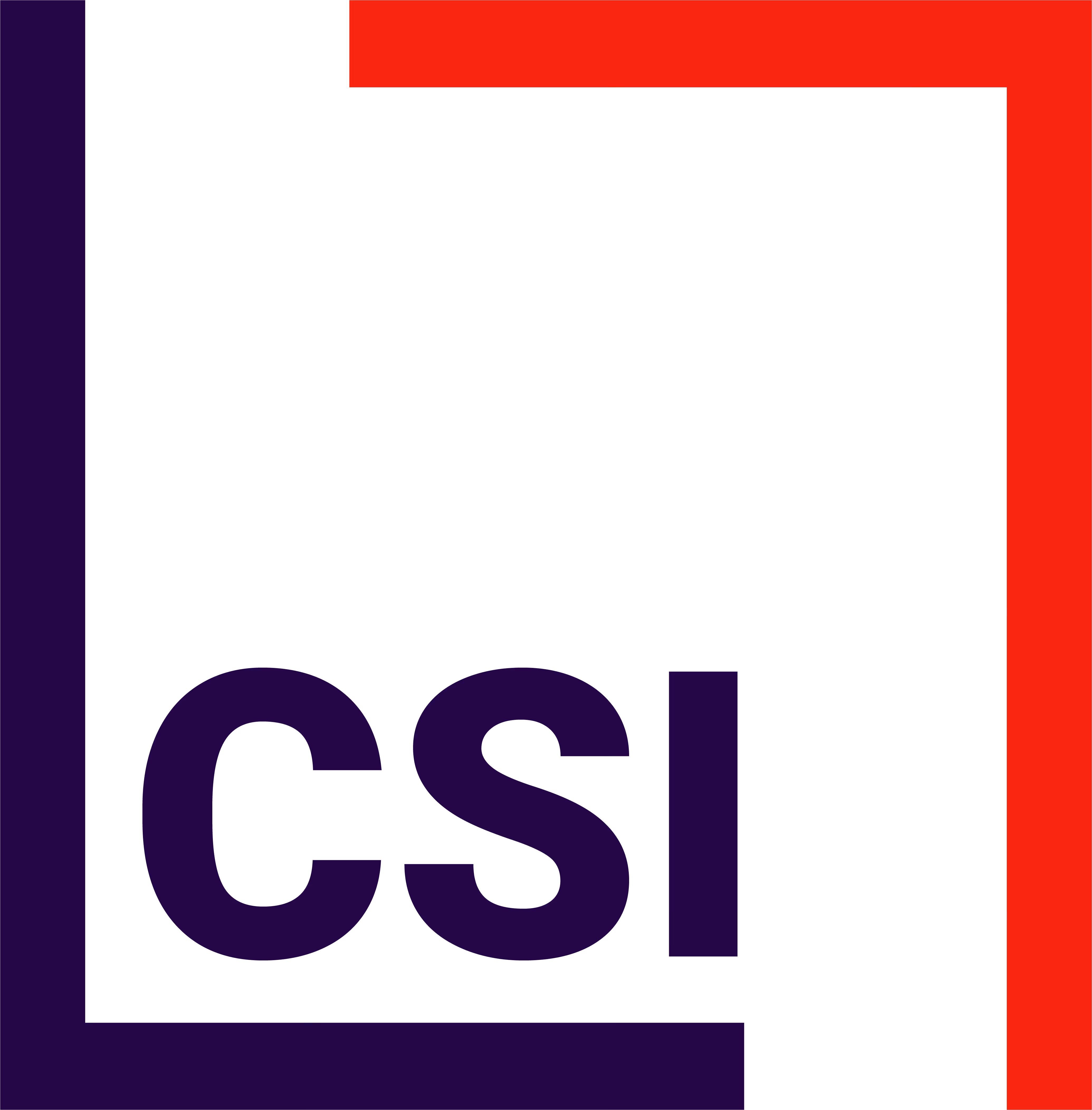 A logo for CSI with a red and blue color scheme.