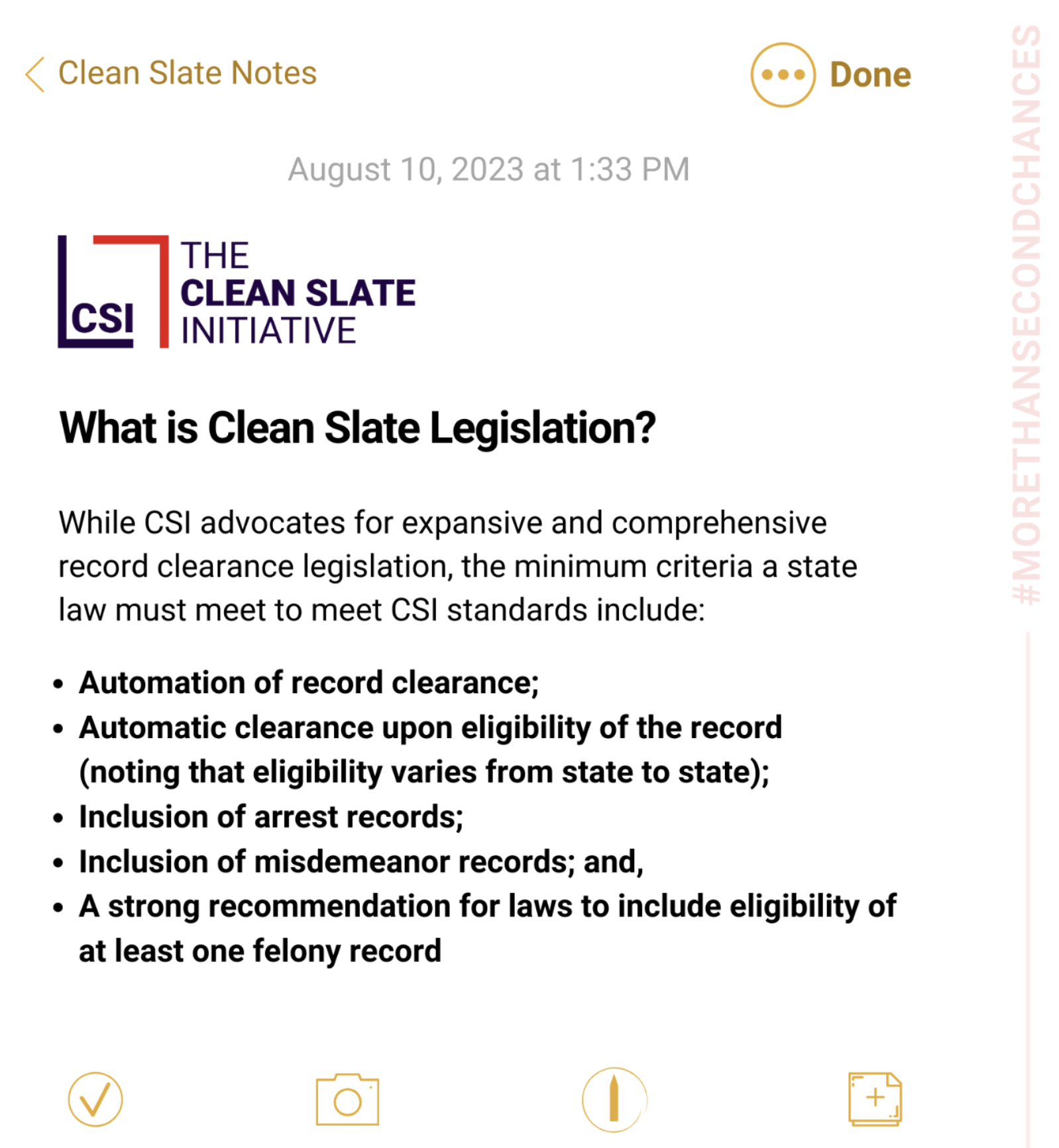 A page on a website that is about clean slate legislation.