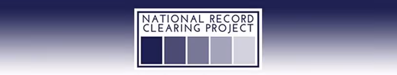 A purple and blue logo for the National Record Clearing Project.