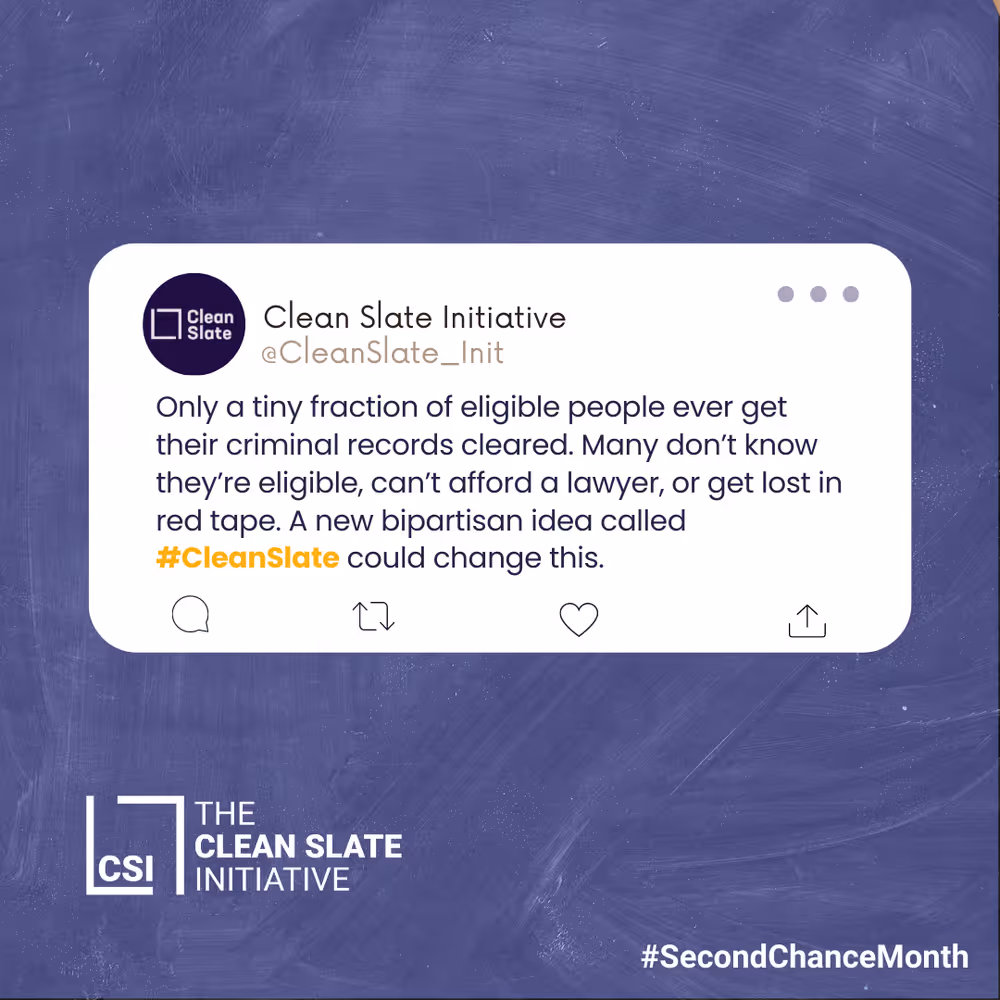 A tweet about the Clean Slate Initiative.