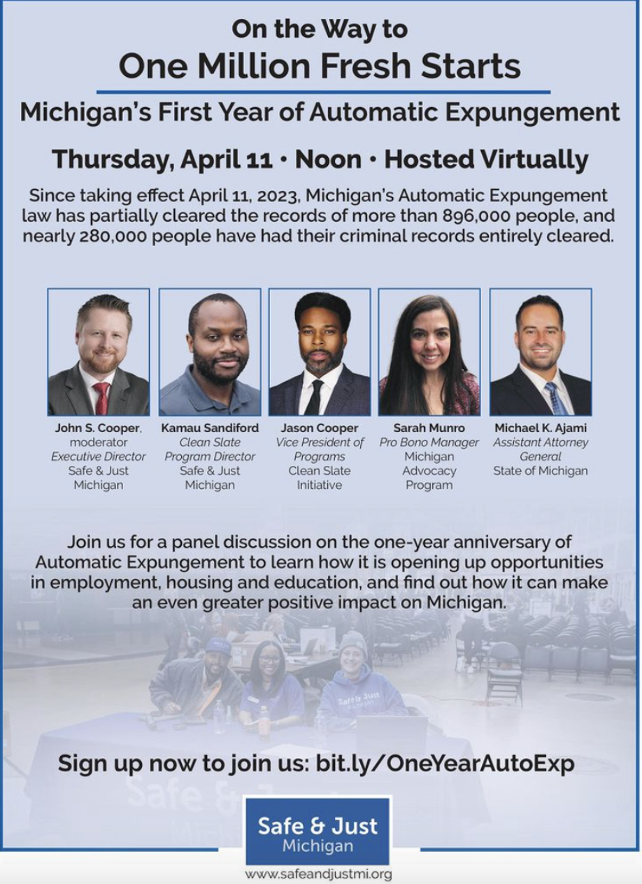 A flyer for a panel discussion on automatic expungement.