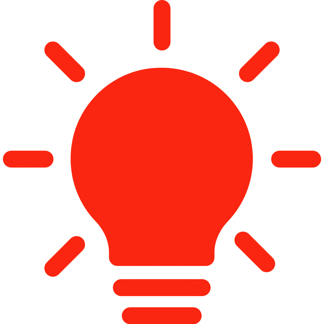 lightbulb icon in red