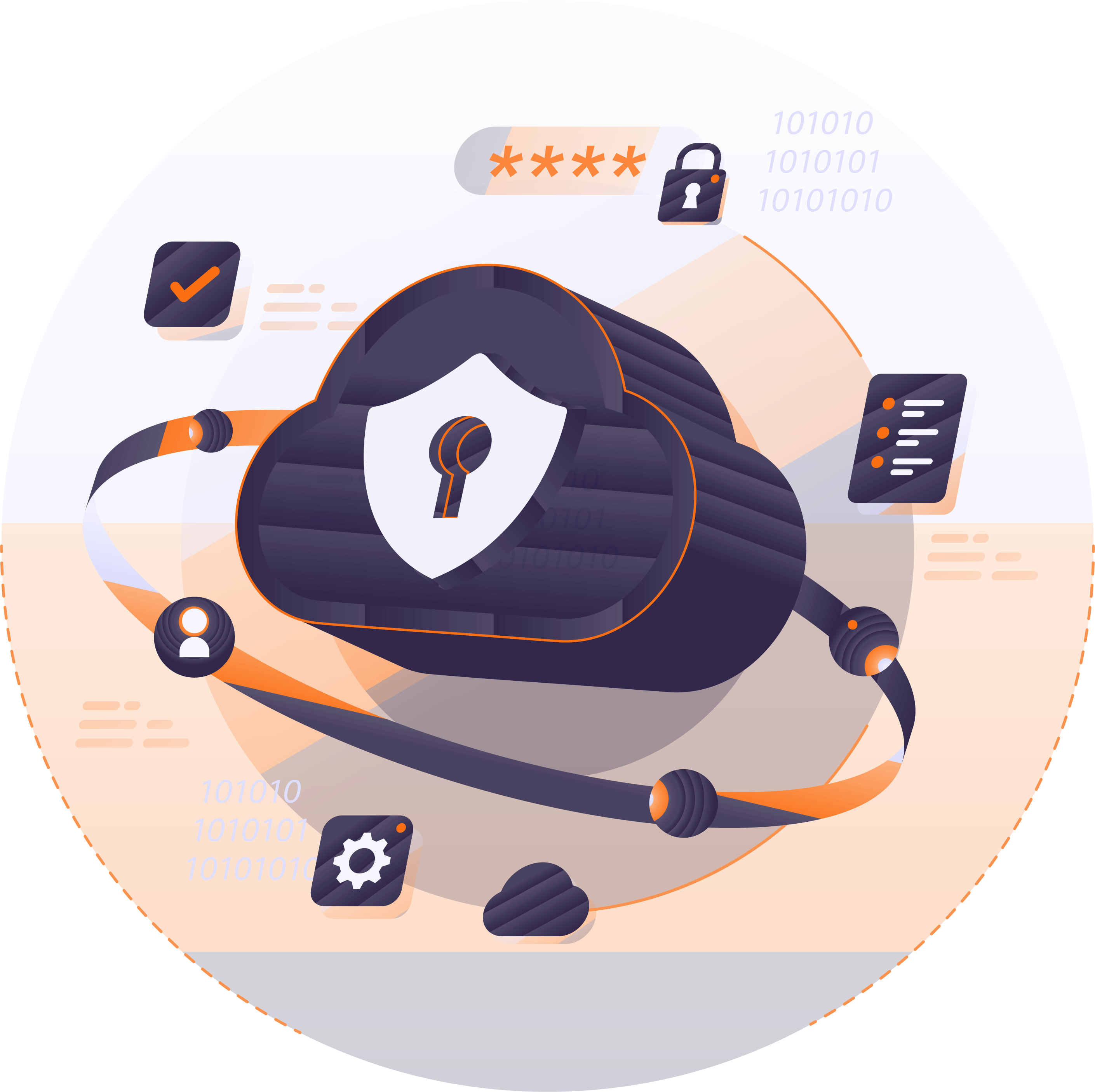 Photo from above down towards two men in an office setting, doing a fist pump with each other